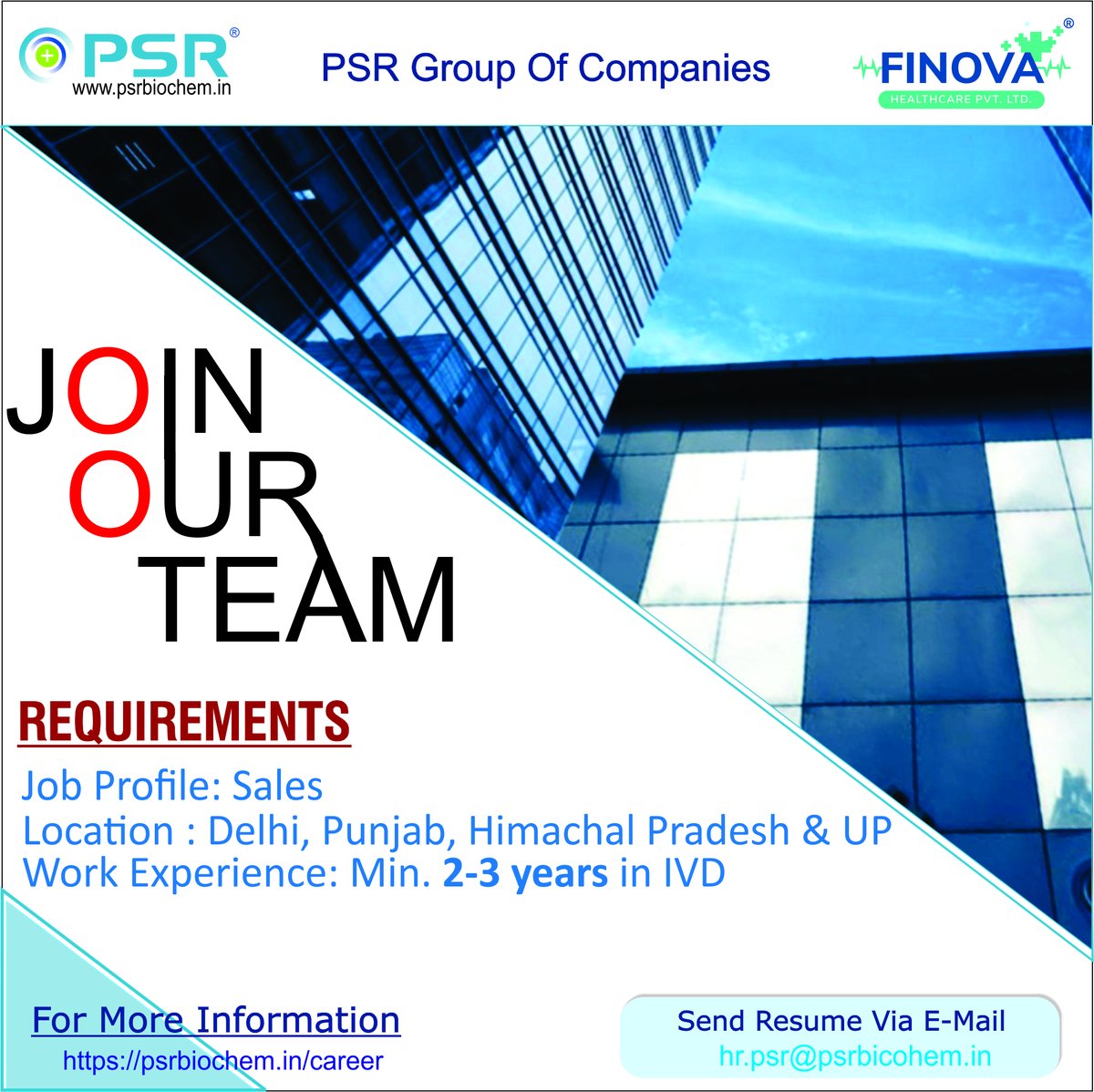 LtdPsr's tweet photo. #PSRDiagnostics looking for a Sales Representative with excellent interpersonal skills to actively seek out and engage customer prospects.
Interested candidate can send their resume to hr.psr@psrbiochem.in
.
#hiring #job #sales #jobhiring #marketing #PSR #finova #HR #delhi https://t.co/cpvDJoDXsP