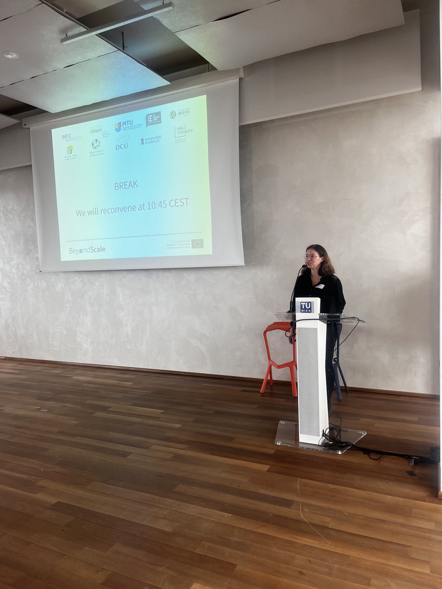 BeyondScale_EU's tweet image. Privileged to have as an invited speaker here with us today in Vienna Ms. Monika Weymann from the @EU_Commission @EUErasmusPlus 

#conference #beyondscale #heinnovate