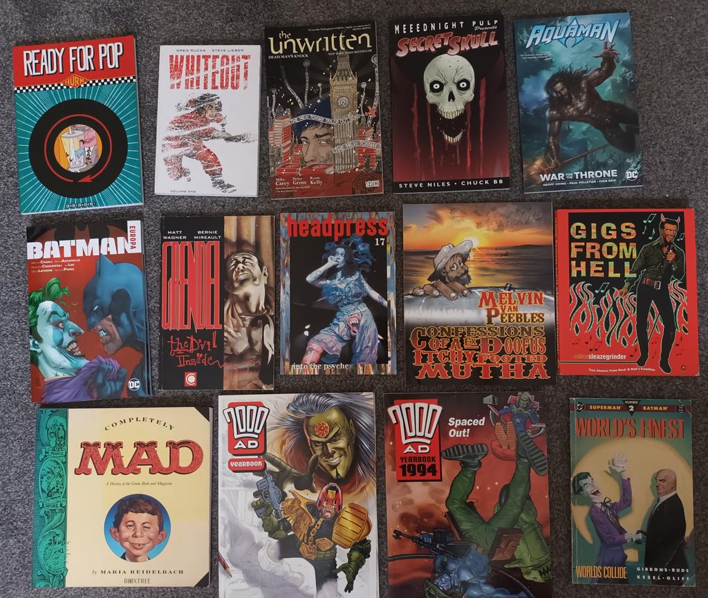 Hey Twitter. 

I'm clearing some of my old shelves. 

Here are 57 books. Some of them are well groovy. 

If you want one, let me know which and how much you wanna pay for it?

I'll take any sensible offers.

More to come later, hopefully. 

RT?
(ta)