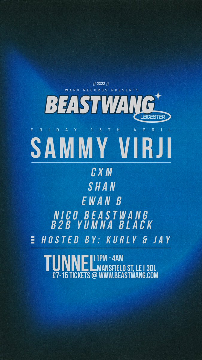 ๐ฝ BEASTWANG ๐ฝ (@beastwanguk) on Twitter photo Looking forward to this one next week. High energy intimate club vibes.
> bit.ly/GoodGarageFridโฆ
<a href="/sammy_virji/">Sammy Virji</a>
<a href="/CXMDJ/">Cam Smith</a>
<a href="/Nico_Beastwang/">Nico Singh</a>
<a href="/Wickedlander/">KURLY</a> Looking forward to this one next week. High energy intimate club vibes.
> bit.ly/GoodGarageFridโฆ
<a href="/sammy_virji/">Sammy Virji</a>
<a href="/CXMDJ/">Cam Smith</a>
<a href="/Nico_Beastwang/">Nico Singh</a>
<a href="/Wickedlander/">KURLY</a>