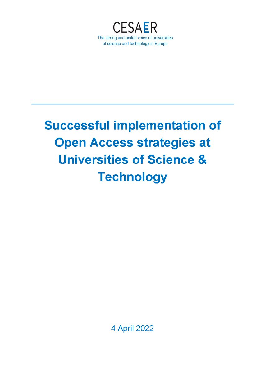 bibliotecnica's tweet photo. White paper on #openacces by @pcastromartin for @CESAER_SnT details the successful implementation cases of #OA strategies at @la_UPC, @AaltoUniversity and @UniStrathclyde - https://t.co/vJy3Fr6lxB https://t.co/oQHZCBKYPF