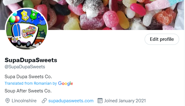 SupaDupaSweets's tweet photo. Supa Dupa Sweets = Soup after sweets. 
Has google translation turned Romanian! https://t.co/G6Mqskiqdt