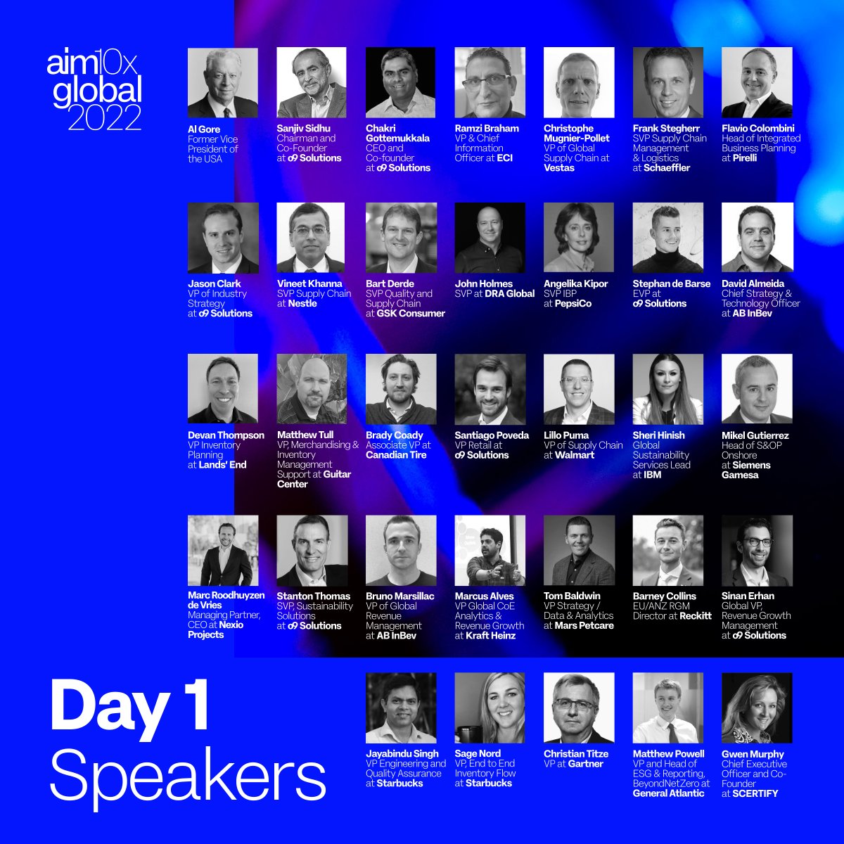 stephandebarse's tweet photo. I’m beyond excited for these amazing speakers to kick off day one of #aim10xglobal 2022 later today at 15:00 CET/9am ET! 🎉 

Join us today by registering here:  https://t.co/nt99Wbfrqj

#digitaltransformation #innovation #supplychain https://t.co/XKi06bjNUL