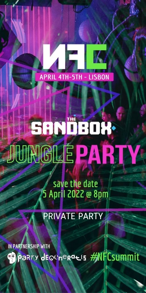 NFCsummit's tweet photo. 🏆WIN 4 NFC tickets to the @TheSandboxGame X @PartyDegens Jungle party
🏆1 Bunny #NFT from @Bunsland 
🏆3 @spunksnft #NFTs

To participate you need
1⃣ follow @NFCsummit 
2⃣ RT
3⃣ add your wallet in comment &amp; tag a friend you want to party with

🥇Winners at 2PM UCT https://t.co/c3IF7ZFmLc