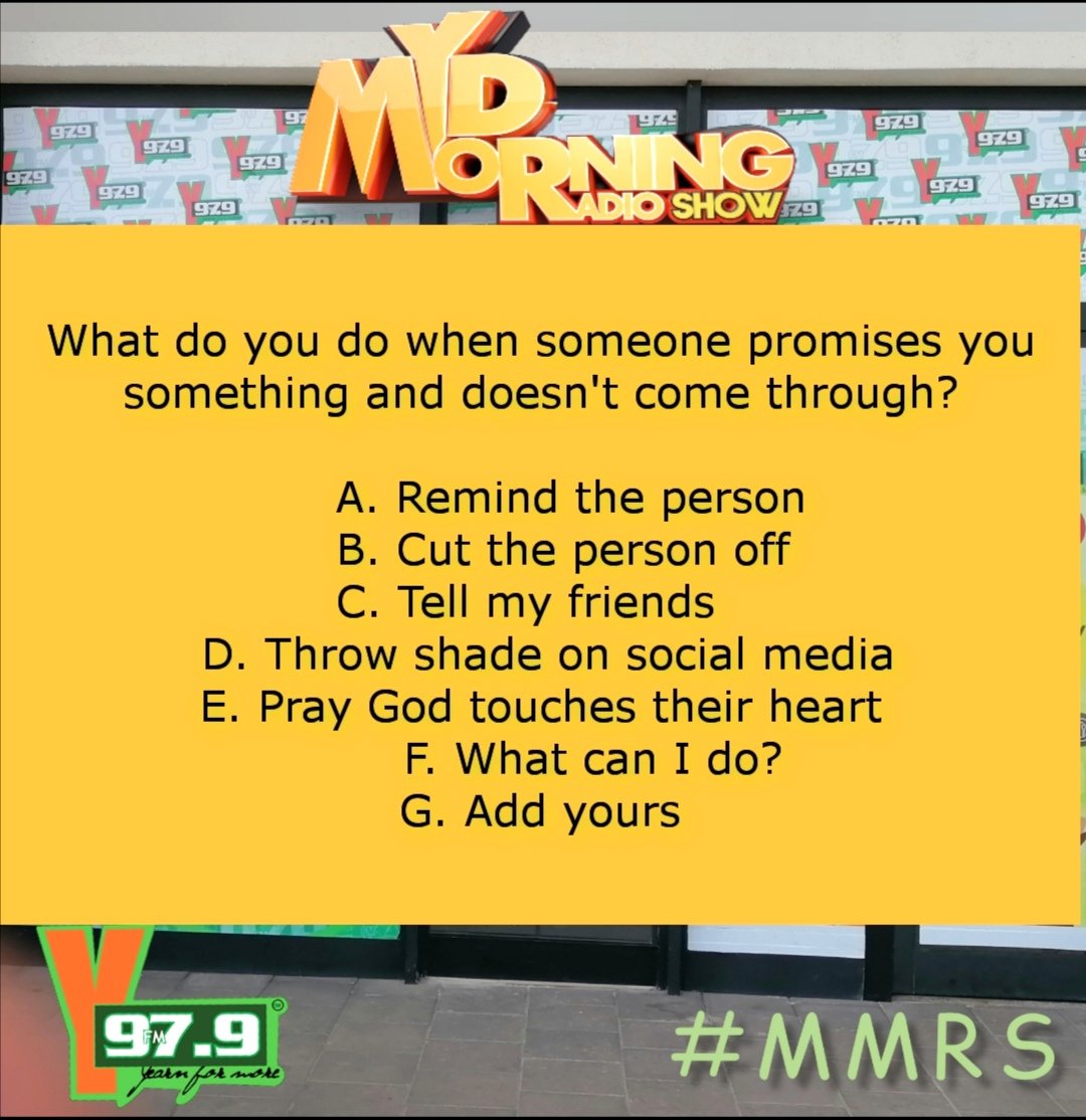 How do you deal with failed promises?

Let's get talking on #MMRS w/ <a href="/PKtheKingsman/">🎤 Mic Prof 🎤</a> x <a href="/DjCuebeatzGh/">Dj Cuebeatz Gh💥</a> 

It's INTERACTIVE PLUG session!🗣

#YClashOfTheDjs 
#EasterInTadi