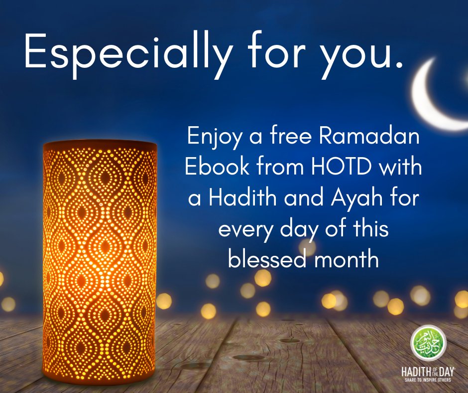 Hadithoftheday's tweet image. This Ramadan, we would like to give you the gift of blessings and rewards. We have created HOTD’s first ever Ramadan Ebook especially for you, packed with a Hadith and Ayah for each day of Ramadan and much more! We really hope you love it :) Download here: hadithoftheday.com/ramadan-ebook-…