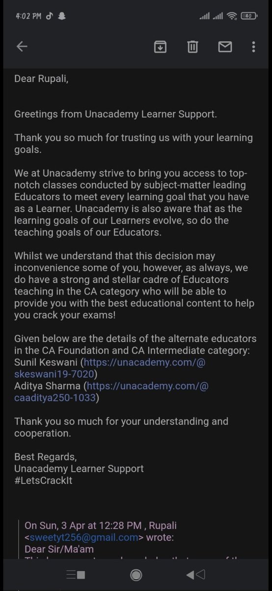 Gupta_y11's tweet photo. @kaur_b10 @unacademy @EduMinOfIndia @gauravmunjal @RomanSaini @TeamUnacademy @unacademy @EconomicTimes @TheEconomist @TOIIndiaNews @the_hindu @BBCHindi @HindustanTimes @DelhiTimesTweet @CMOfficeUP @myogiadityanath @ArvindKejriwal @dpradhanbjp @aajtak @ABPNews  #wewantoureducator https://t.co/eQts2E7qkF