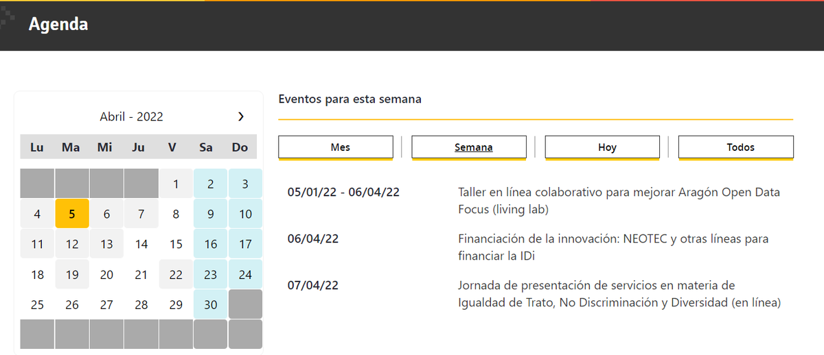 sarguis22's tweet photo. Buenos días!
Esta semana en la🗓️ #Agenda del portal https://t.co/yqCqMLUYOA
🤝 #livinglab colaborativo de #aragonopendata @oasi
👩💻Presentación servicios #igualdad
💶 Financiación #innovación
@CEEIARAGON
Consulta ➡️ https://t.co/ftbea11tLv https://t.co/op0hQaG62g