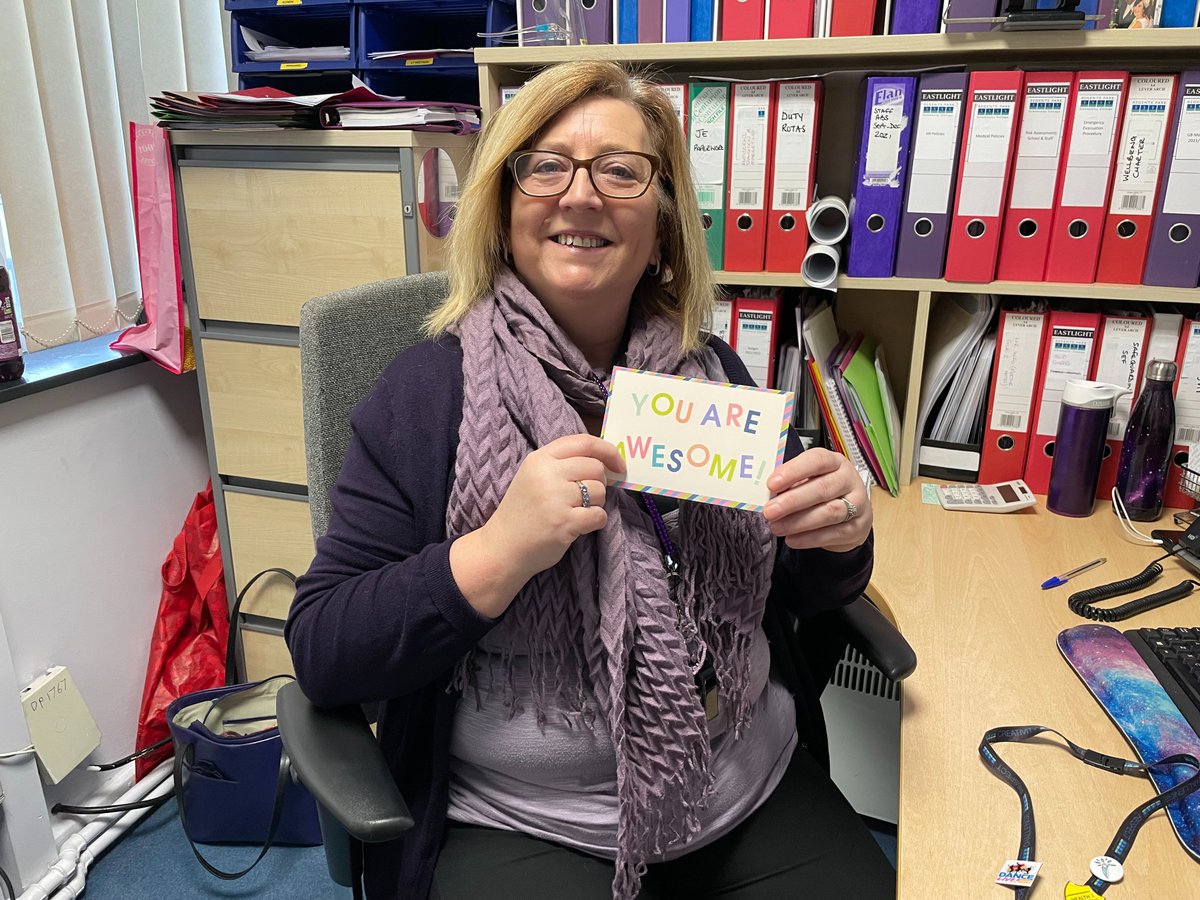 RegentsParkCC's tweet photo. Mrs Selfe, member of the Wellbeing Change Team has kindly gifted Miss Amos, Business Manager with a staff wellbeing pack today.
Who will be our next staff member to receive a pack? #staffwellbeing #wellbeingpack https://t.co/SnqiRrczGa