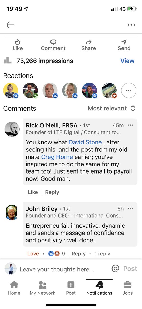 DavidStoneMRL's tweet image. Unintended consequence of our inflation busting payrise yesterday. This comment really, really made my evening. Love it! #payitforward #inflation #inflationbusting @MRLconsulting