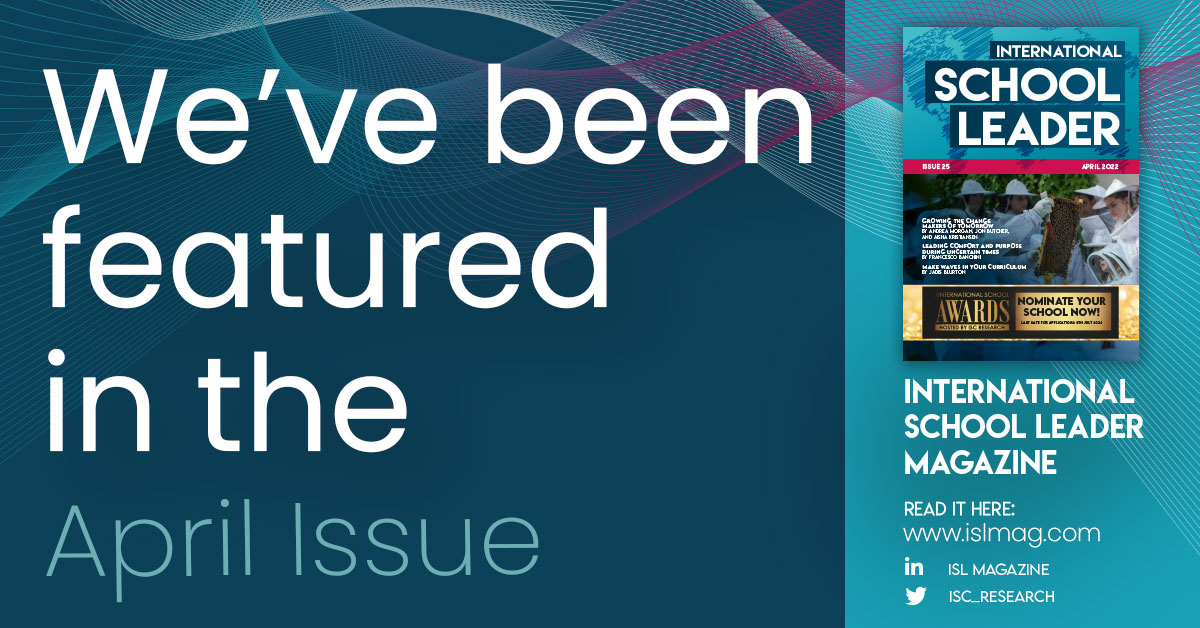 Proud to see our initiative celebrated in the April issue of International School Leader Magazine. I encourage you to subscribe <a href="/ISC_Research/">ISC Research</a> &amp; read our article:
'Growing The Change Makers Of Tomorrow' 
by <a href="/butcher74/">Jon Butcher (he/him)</a> <a href="/AndreaLMorgan1/">Andrea Morgan</a> <a href="/aishakrist/">Aisha</a>
🙏🏻 Paul Regan for your article!