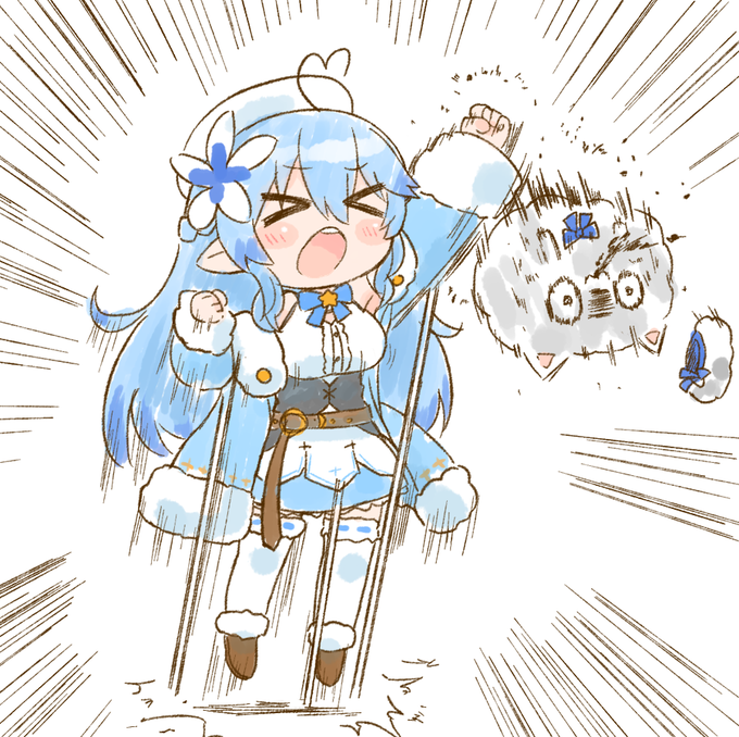 必殺のカエルパンチを放つ雪花ラミィ
#LamyArt 