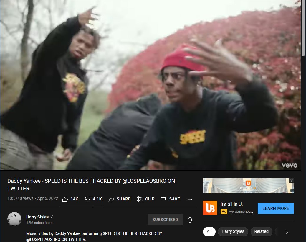 lostmangoes's tweet image. harry's youtube getting hacked and the comments going along 😭😭😭