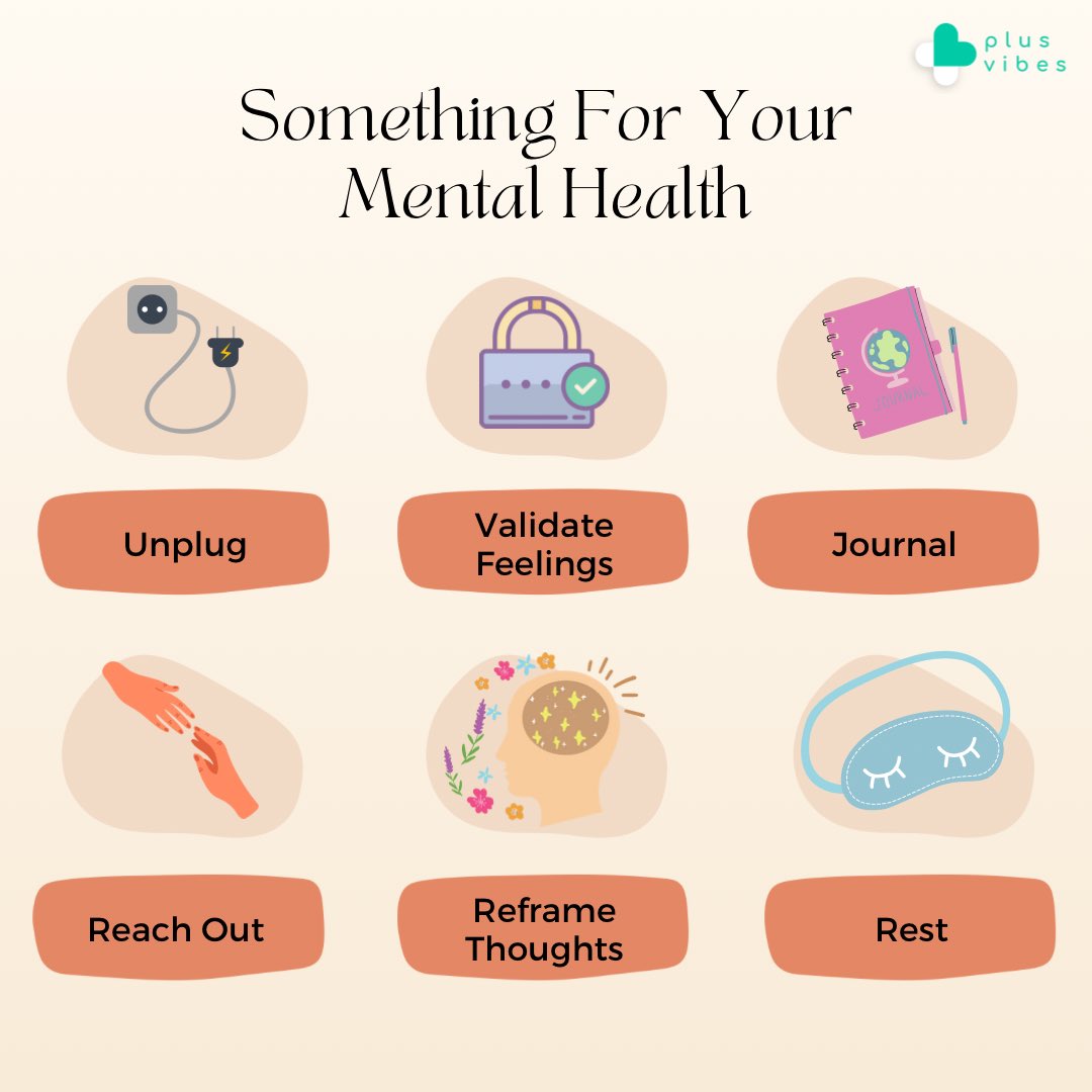 myplusvibes's tweet photo. Improving your mental health doesn’t necessarily mean taking big changes. Taking small baby steps are just as effective.
Try out these 6 simple things every day for your mental health 🌟
#plusvibes #myplusvibes #plusvibesonly #meditation #mentalhealthmatters #mentalhealth https://t.co/xvp0YsN2wJ