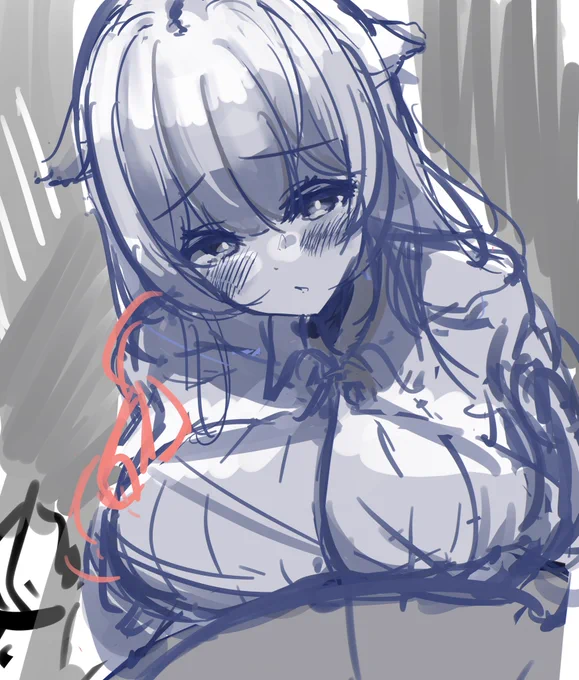 これは早く完成させたいな〜と思って一ヶ月経った樫野とロッカーに閉じ込められた絵のラフです。 
