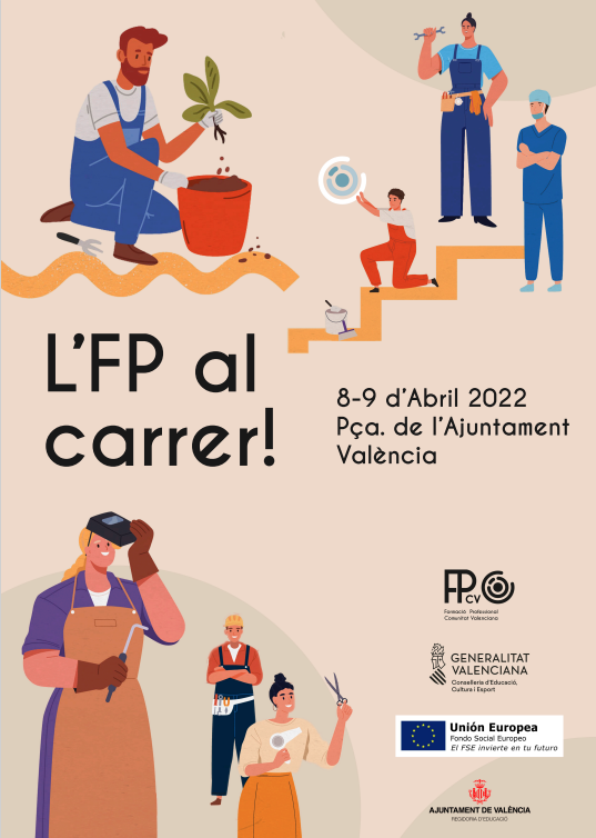 GVAeducacio's tweet photo. 💪 El 8 i 9 d'abril l'FP ix al carrer!

👩‍💻 Una trobada de les 25 famílies professionals que oferim, on el professorat i l'alumnat exposen diferents projectes per tal que conegueu de primera mà el gran ventall d'oportunitats formatives.

ℹ️ https://t.co/XUcNwTQaWx https://t.co/Z17x7lGlS9
