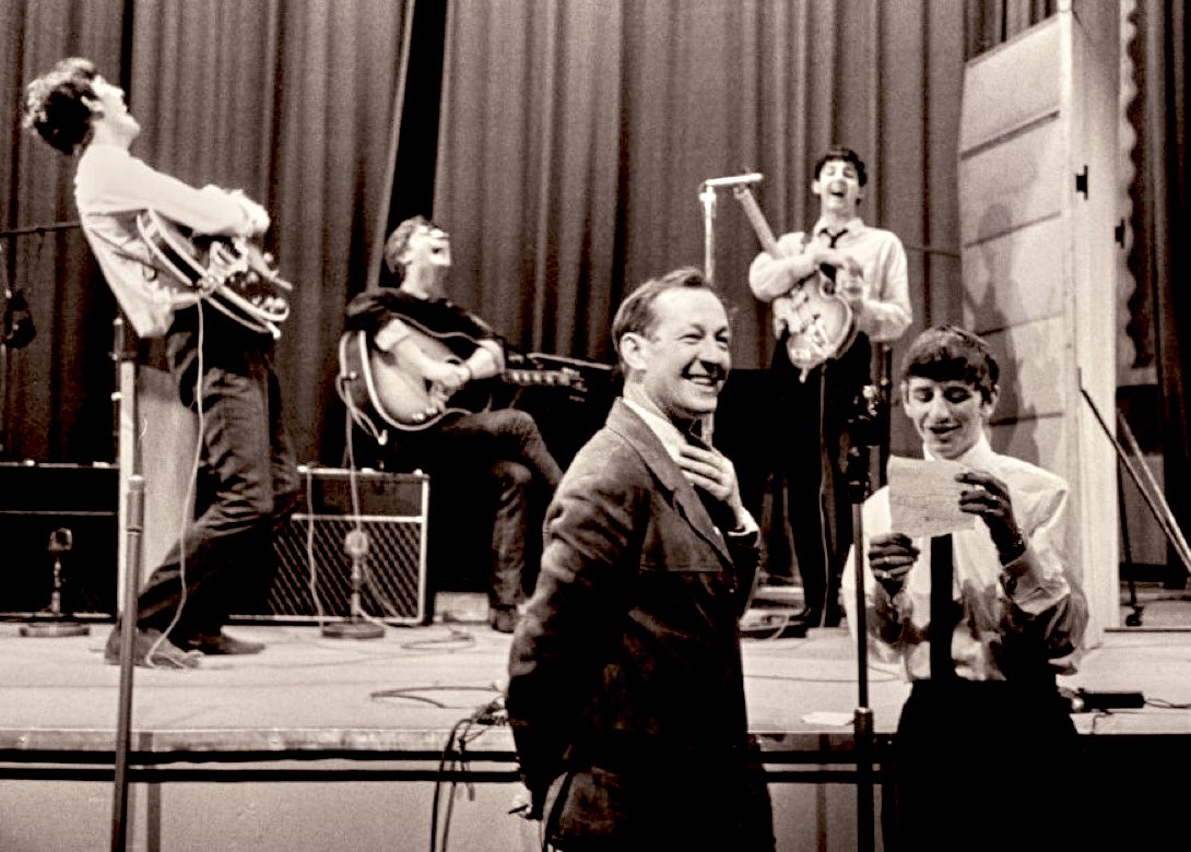 This might be my new favourite Beatles picture. Ringo reads out a request on Brian Matthew’s ‘Saturday Club’, 21 May 1963. Look at the uncontrollable belly laughs of the other Beatles - complete joy. What a gang they were.