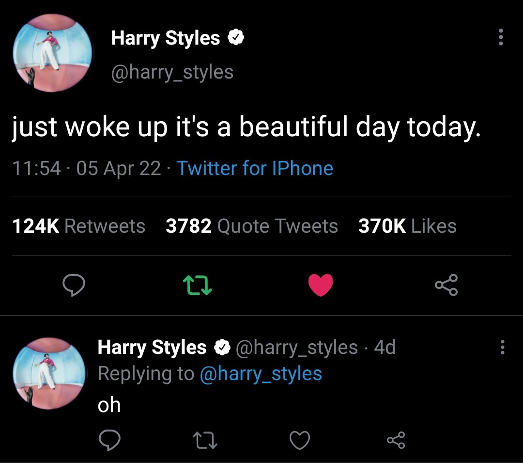 sunfflouwerry's tweet photo. HARRY STYLES JUST TWEETED https://t.co/KjS13weS73