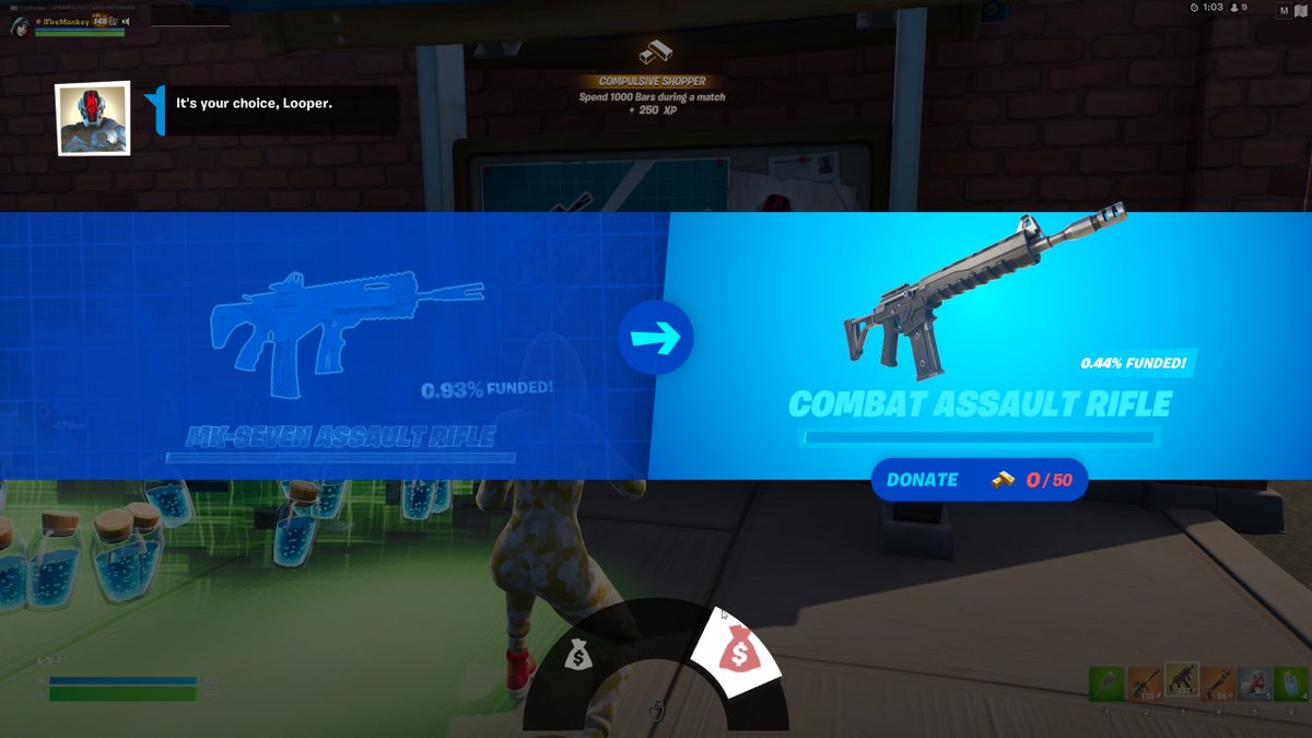 Fortnite MK-Seven vs Combat Assault Rifle: how to vote, funding