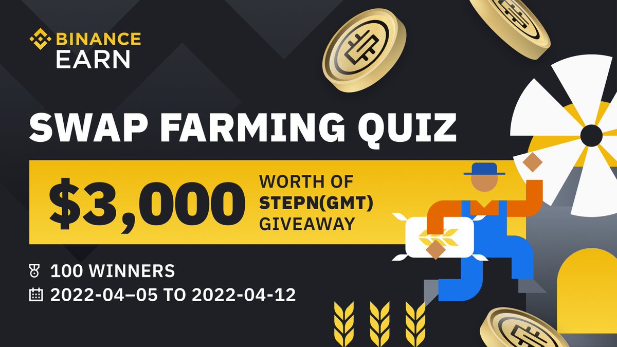 💰 Win a share $3,000 worth of $GMT!

#Binance Swap Farming has just launched $GMT pairs.

To enter:
🔸 Retweet this post
🔸 Make a swap with $GMT on Swap Farming
🔸 Correctly answer the quiz

100 winners will each get $30 each.

Join Now ➡️ binance.com/en/survey/90bd…