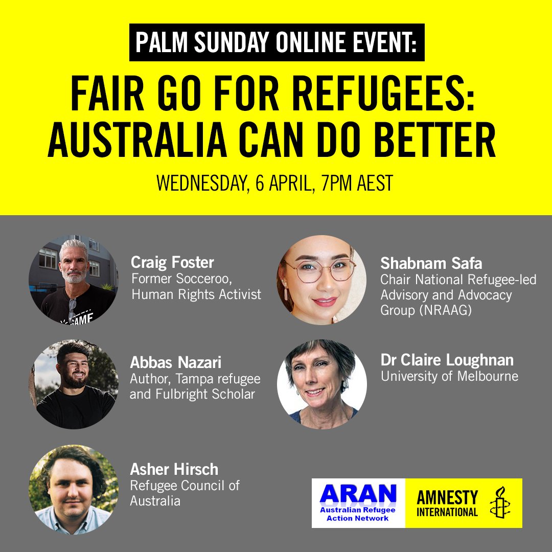 amnestyOz's tweet photo. Join us tomorrow to explore our treatment of refugees and those who seek protection, and how this could be entirely different. https://t.co/sXbCdxvj9R