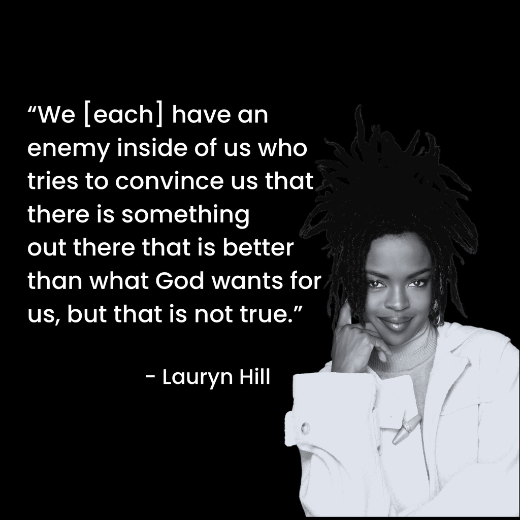 TampaCovenant's tweet photo. We [each] have an enemy inside of us who tries to convince us that there is something
out there that is better than what God wants for us, but that is not true. - Lauryn Hill

. . .
#tampacovenant #tampa #tampachurch #qotd #laurynhill #quotestoliveby #wordsofwisdom #faith https://t.co/GyMUiG90RU