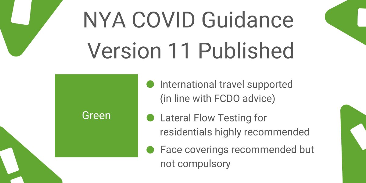 📢📢 Calling all youth groups...

<a href="/natyouthagency/">NYA</a> have published their Covid-19 Guidance Version 11.

Familiarise yourself with recommended guidance on how to ensure youth work practice remains safe and COVID secure.

For more info visit: nya.org.uk/guidance/