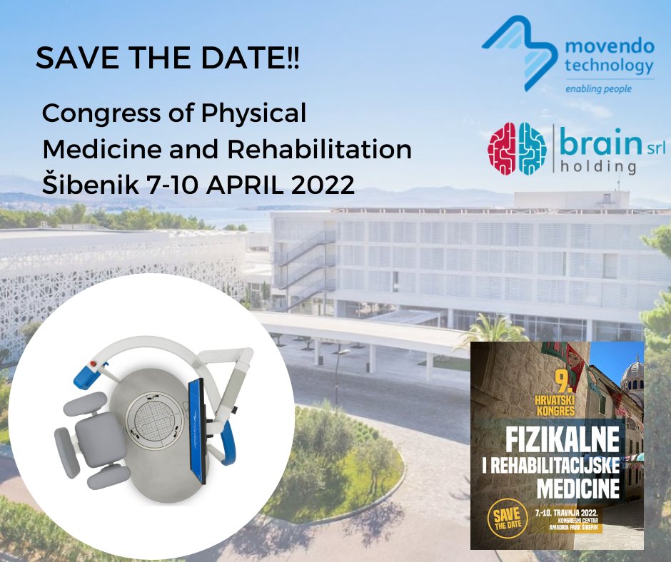 movendotech's tweet photo. SAVE THE DATE!
From Thursday we will be present in Sibenik (Croatia), together with our distributor Angiomedic and Boston Medical, at the congress of Physical Medicine and Rehabilitation which will be held from 7 to 10 April.
#hunova #rehabilitation #enablingpeople #movendotech https://t.co/jSFg11C1MA