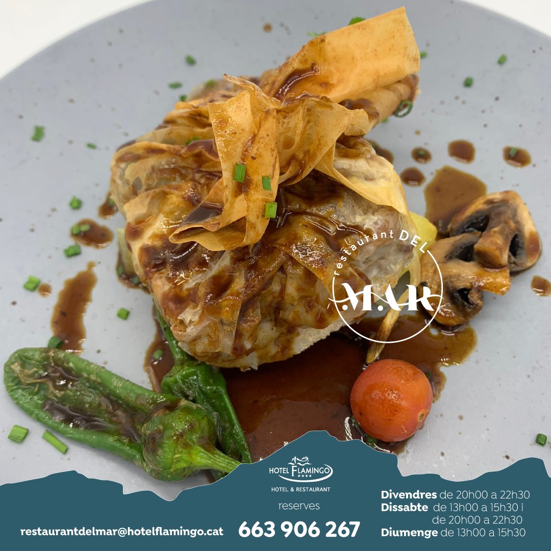 Aquest cap de setmana ja pots vindre a gaudir dels nous plats de temporada, reserva la teva taula al 📱 663 906 267 o bé al 📧  restaurantdelmar@hotelflamingo.cat
⏰  Horaris 
Divendres migdia Dissabte migdia i nit Diumenge migdia
#restaurantdelmar #lampolla #deltadelebre