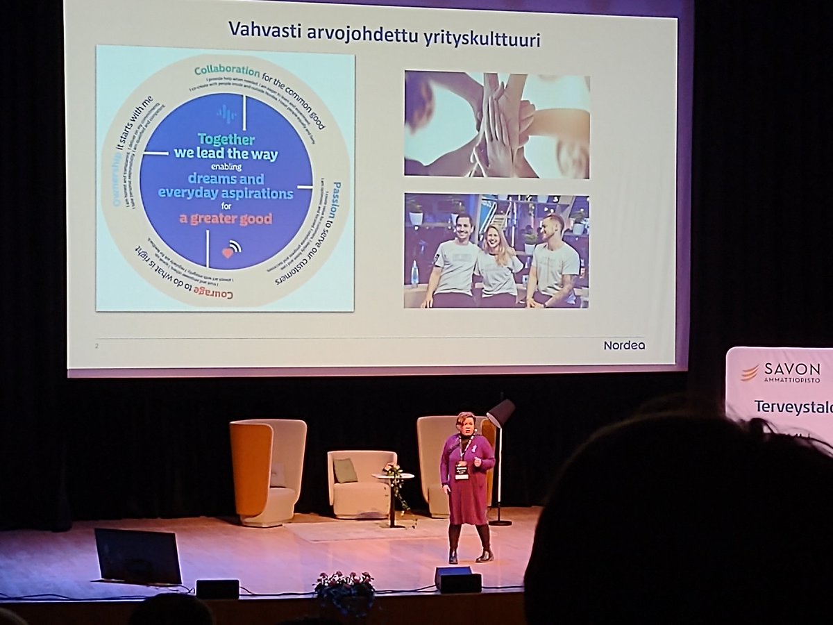 Tänään #savonammattiopisto järjestämässä Arvot johtamisessa 20-vuotisjuhlaseminaarissa mukana myös <a href="/Nordea_FI/">Nordea Suomi</a> ja yhteiskuntavastuujohtajamme @PirjoKKuusela puhujana merkityksellisistä kohtaamisista #vastuullisuus -teemasta. Kiitos <a href="/Sakkyfi/">Savon ammattiopisto Sakky</a> erinomaisesta seminaarista!