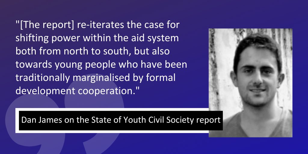 intrac_uk's tweet photo. Principal Consultant Dan James was part of the INTRAC team that contributed to the #StateofYouthCivilSociety report, launched last week. Read more about our role in this landmark report, and download it for yourself: https://t.co/NSrToXL3v2 https://t.co/tvT1AvmpXM