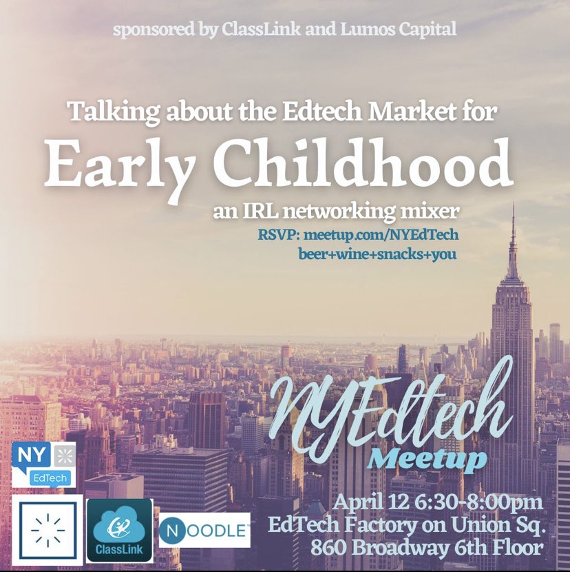 Come thru on April 12 meetup.com/NYEdTech