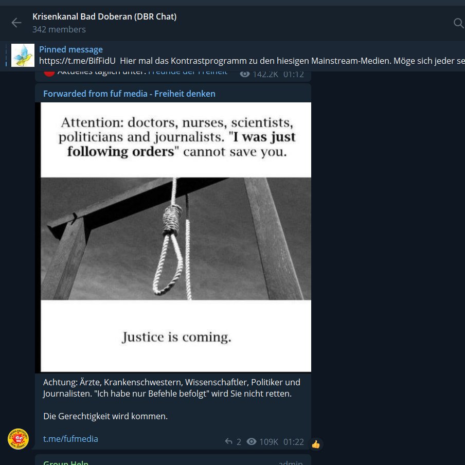 bildwerkrostock's tweet photo. Mecklenburg Vorpommern,
Wie @DerNorb zuerst berichtete
teilt der Betreiber des #KrisenKanalBadDoberan eine unverholene #Todesdrohung gegenüber 'Ärzten, Krankenschwestern, Wissenschaftlern, Politikern und Journalisten'
https://t.co/feAeTOKUBC https://t.co/crrTO3BL8A