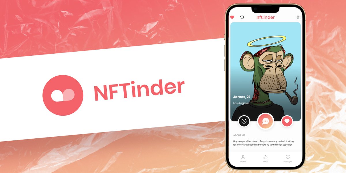 nftinderapp's tweet photo. NFT TINDER.  Seriously ?

Yes! We are making an application where people can find friends, partners and love just by uploading their NFTs.

Just 100 RT and we will tell you all details and also giveaway 10 early WL spots!
#nft #NFTGiveaway #NFTCommunity #Etherum #nftapp #tinder https://t.co/qiqpLEtso9