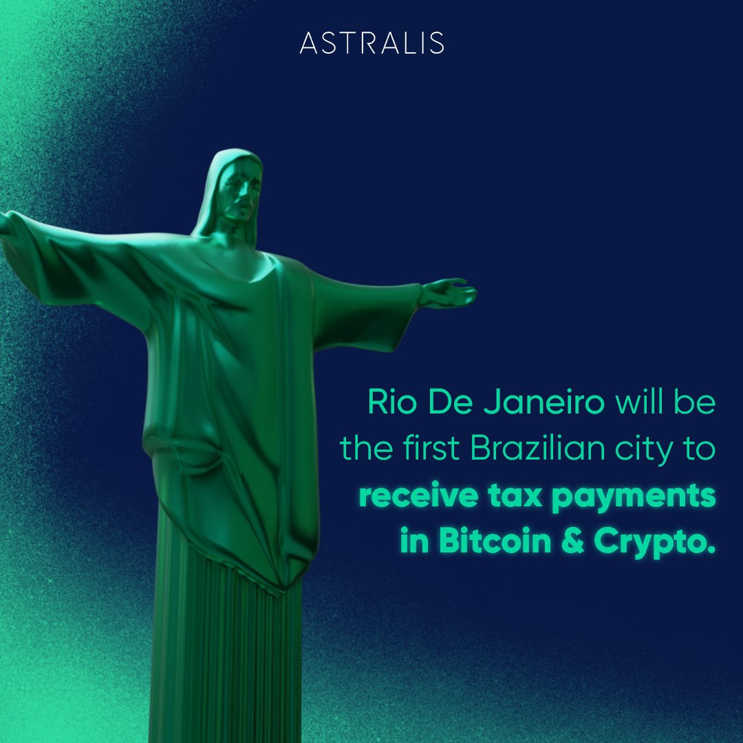 Rio de Janeiro has announced it will allow its citizens to pay taxes with cryptocurrencies. This makes it the first city in the country to do so, recognizing there is a boom in the cryptocurrency market.

#cryptocurrency #riodejaneiro #cryptotax #bitcoin #AstralisAi
