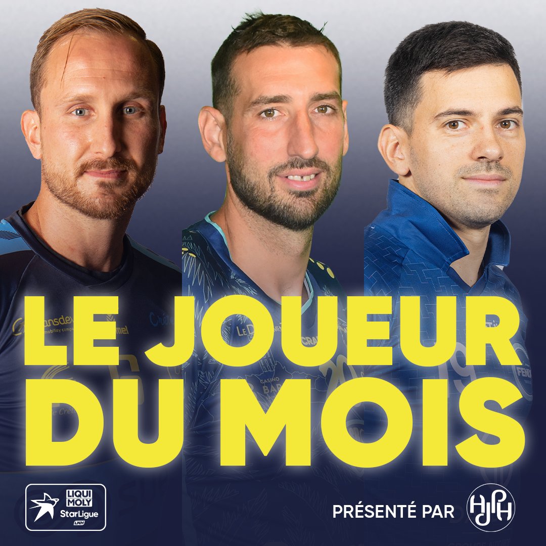 [Joueur du Mois #LiquiMolyStarLigue]

🟡 Valentin AMAN - <a href="/USCreteilHB/">US Créteil Handball 🐏💙</a> - 24 buts (86%)
🟡 Raphaël CAUCHETEUX - <a href="/SRVHB/">Saint-Raphaël Var Handball</a> - 25 buts (86%)
🟡 Nemanja ILIC - <a href="/FENIX_HB/">FENIX Toulouse Handball</a> - 20 buts (80%)

À vous de voter 👉 bit.ly/VoteJoueurMars