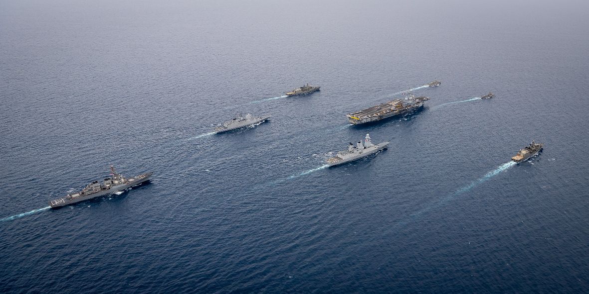 FauteuilColbert's tweet photo. #GAN - #FAN 🇫🇷⚓️
Mission #Clemenceau22
➡️ Le #GAN / #TF473🇫🇷 a participé à l'exercice #Iniochos2022 (31 mars - 2 avril 2022) avec la #ΠN 🇬🇷⚓️, dans la zone maritime du Sud de la mer Ionienne, de l'île de Cythère et du Sud-Ouest de la mer Egée. https://t.co/Mr39MuGKZa
