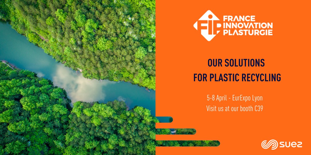 suez's tweet photo. 📢 From 5 to 8 April, SUEZ will be at the @FIP_salon at the @eurexpo_ in Lyon! 
Meet us on our booth to discover our solutions for the preservation of #resources and the #circulareconomy♻
#circularchain #fipsalon https://t.co/QgZA4W4vR5