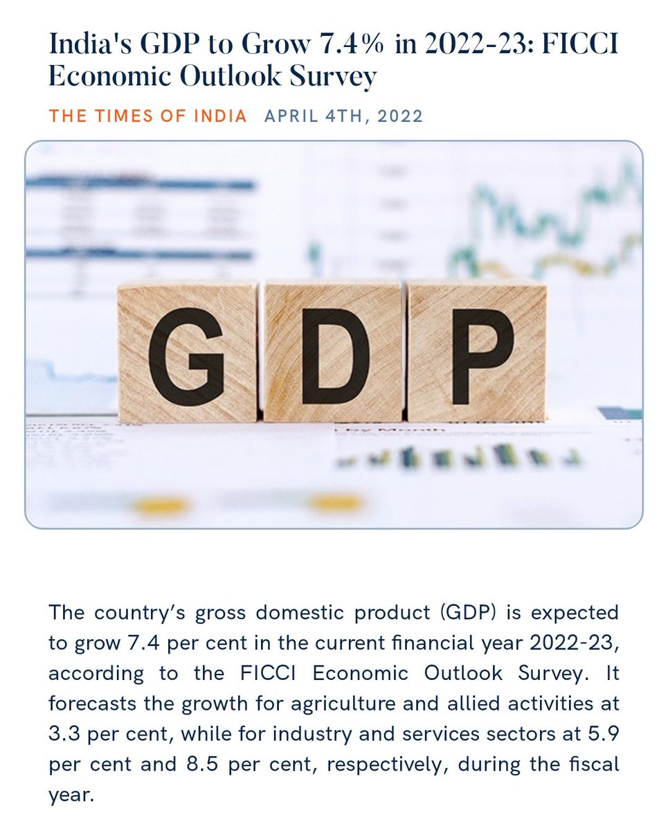 Bishweswar_Tudu's tweet photo. India's GDP to Grow 7.4% in 2022-23: FICCI Economic Outlook Survey
https://t.co/hD3zJMMtg1 

via NaMo App https://t.co/B5CU19xDkP