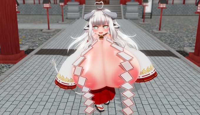 新しい巫女衣装を試着するウシ巫女ちゃん(*'ω'*)
デカい子でも着られる安心設計(●'ω`●)
#COM3D2 