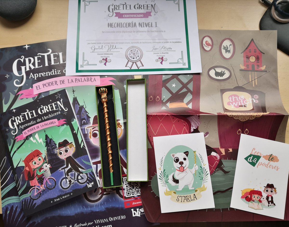 dacilmp's tweet photo. Vamos a llenar los dias de magia con el pack de #GretelGreen aprendiz de hechicera 🧹✨ No puede haber mejor combinación que una varita y un libro lleno de aventuras 😍 #edicionesbli #literaturainfantil #librosparaniños https://t.co/k60i744pdT