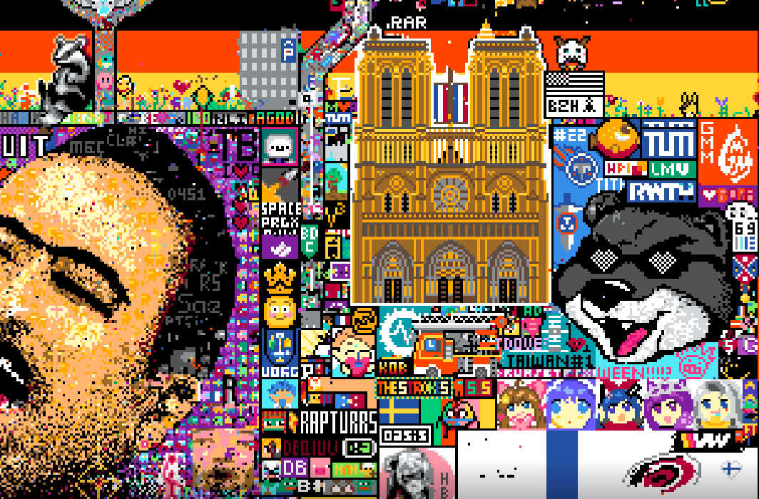 Sombra_Gaming's tweet photo. La SOMBRA à combattu jusqu'au bout pour créer sa place dans la PixelWar de Reddit, notre détermination et quelques alliances nous on sauvés, mais le VOID nous a nuke juste avant la fin ! Merci aux membres présents pour cette guerre c'était génial ♥ #rplace #rplace2022 https://t.co/x77tI6FtW8