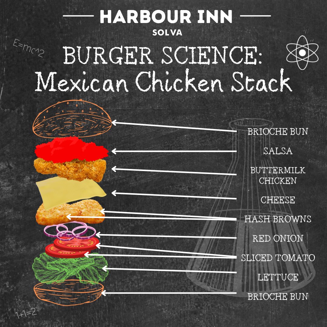 We’re not saying we take things too seriously, but a good burger is an exacting science! Here’s that science in action! Only available until this Saturday, make sure you don’t miss out on your chance to try it! #mexicanchickenstack #burger #solva #harbourinn #VisitSolva