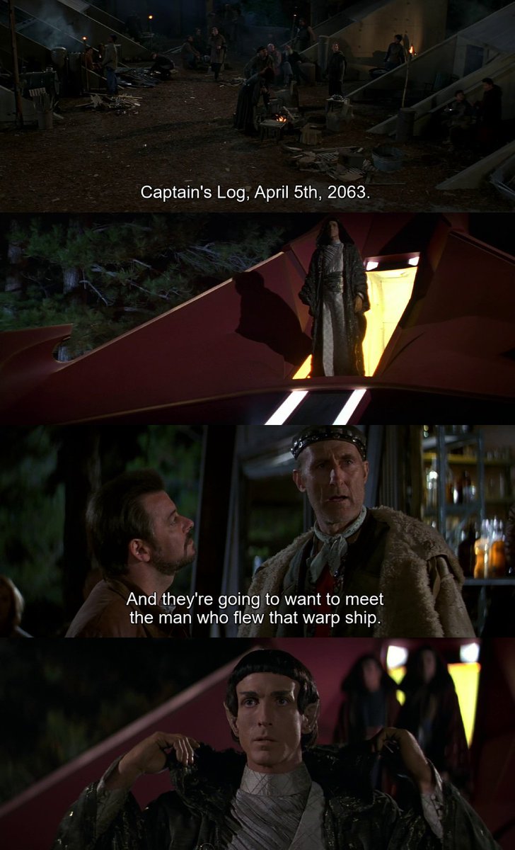 Apr 5th 2063 - Human's meet Vulcans for the first time, despite the Borg's attempts to prevent that via time travel #StarTrek #FirstContact #FirstContactDay