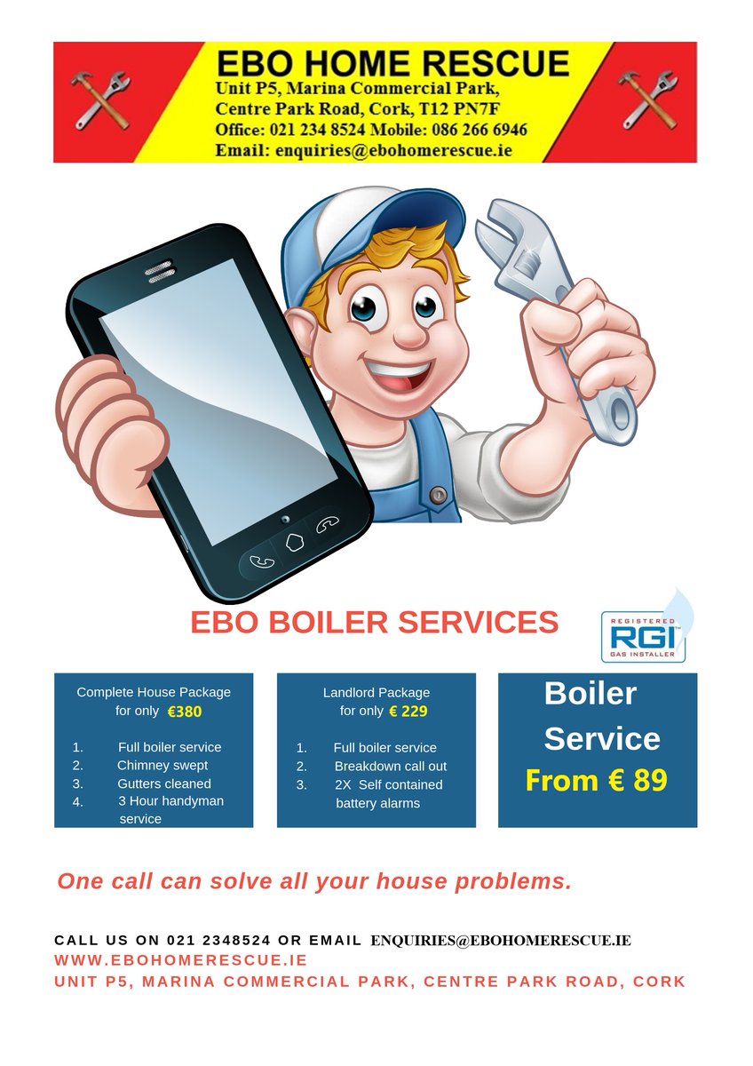 Combat Crazy Home Heating Costs with an Annual Boiler Service - GAS ONLY €89 and OIL ONLY €99!! 

Reduce Energy Costs
Save on Unwanted Repairs
Extending the Lifespan of your Boiler
Keep Family and Friends Safe

CALL 021 234 8524 TO BOOK TODAY