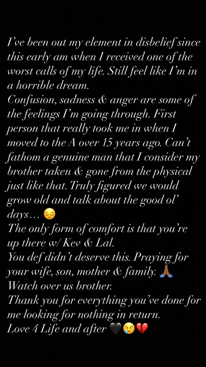 KnickthaCoach's tweet photo. Love my brother. The most selfless person I’ve ever met. Til we meet again. 💔🖤🙏🏾 @YoungKingsEnt https://t.co/xGglYHGujC