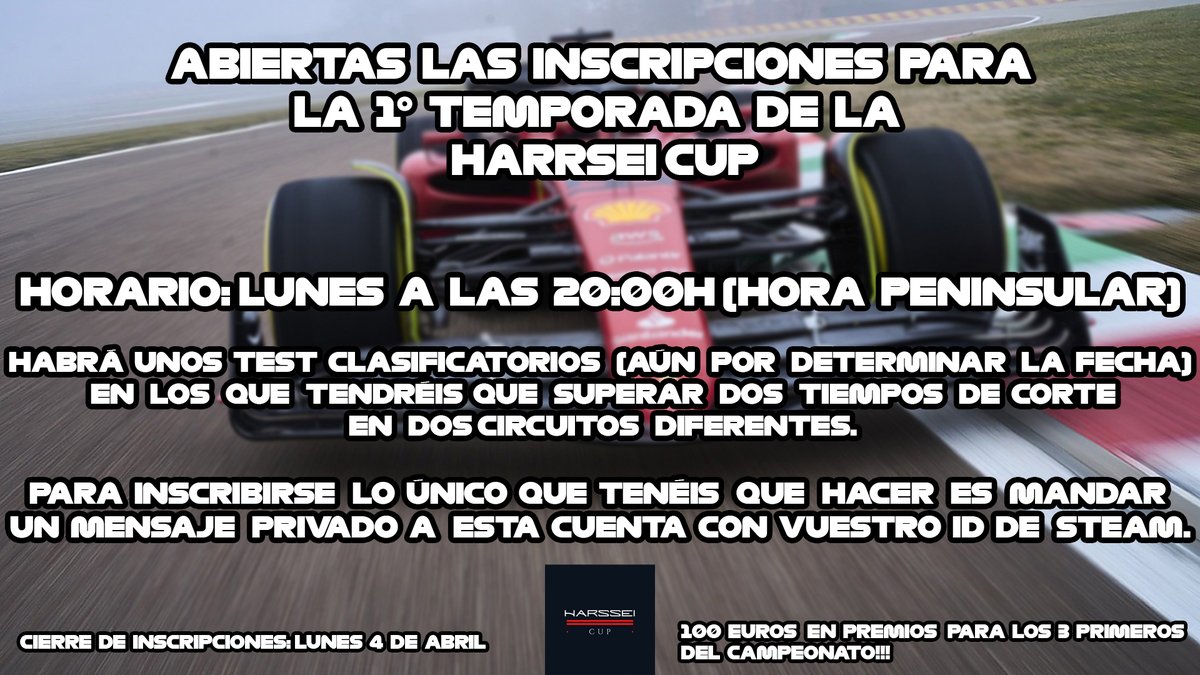 HarsseiCup's tweet photo. Tras una primera semana con bastantes inscripciones y teniendo aún algunas plazas disponibles...VAMOS A AMPLIAR 2 SEMANAS MÁS EL PLAZO DE INSCRIPCIÓN PARA LA HARSSEI CUP!!

PLAZO DE INSCRIPCIÓN HASTA EL 19 DE ABRIL!! https://t.co/afVy6h3avq