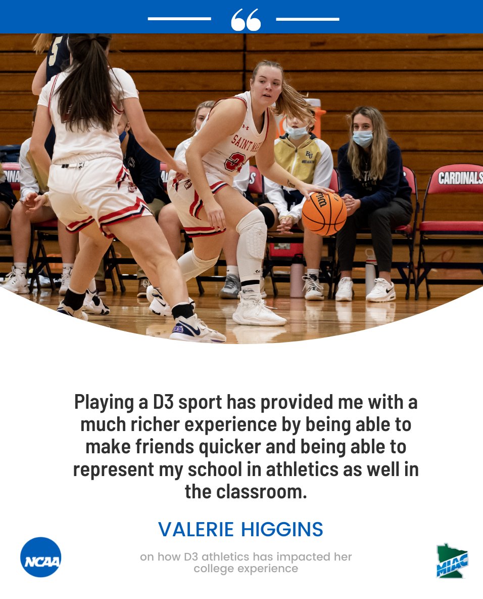 SMUMNSAAC's tweet image. WBB | @saintmarys_wbb's Valerie Higgins sounds off on how @NCAADIII athletics has impacted her college experience so far: