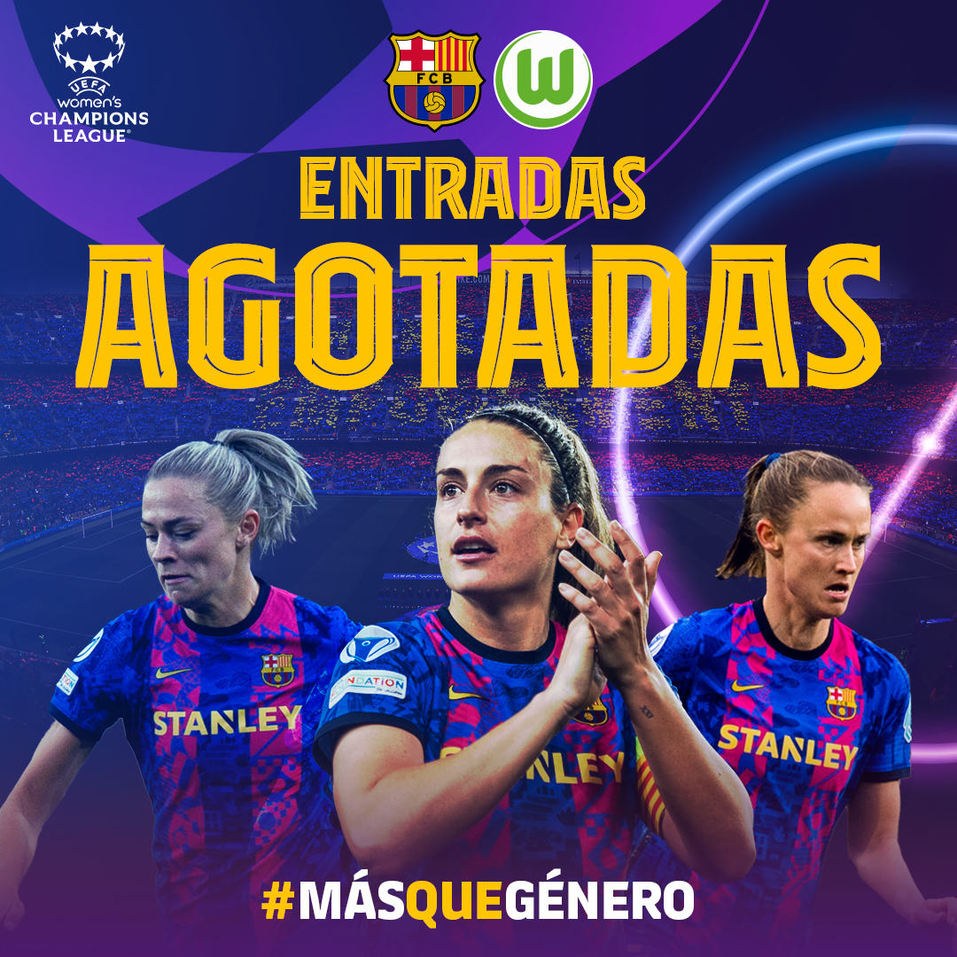 FCBarcelona_es's tweet photo. Agotadas las entradas disponibles para el partido del @FCBfemeni en el Camp Nou ❗ https://t.co/eZTuvoojOX