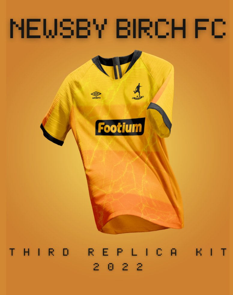 NewsbyBirchFC's tweet photo. ...and last but not least our @NewsbyBirchFC replica Third kit, we promise to wear it plus it feels nice, you guys should buy it #NewsbyBirchFC #HomeKitReveal #AwayKitReveal #ThirdKitReveal #Footium #NewsbyBirch https://t.co/tpi1bVLnfA